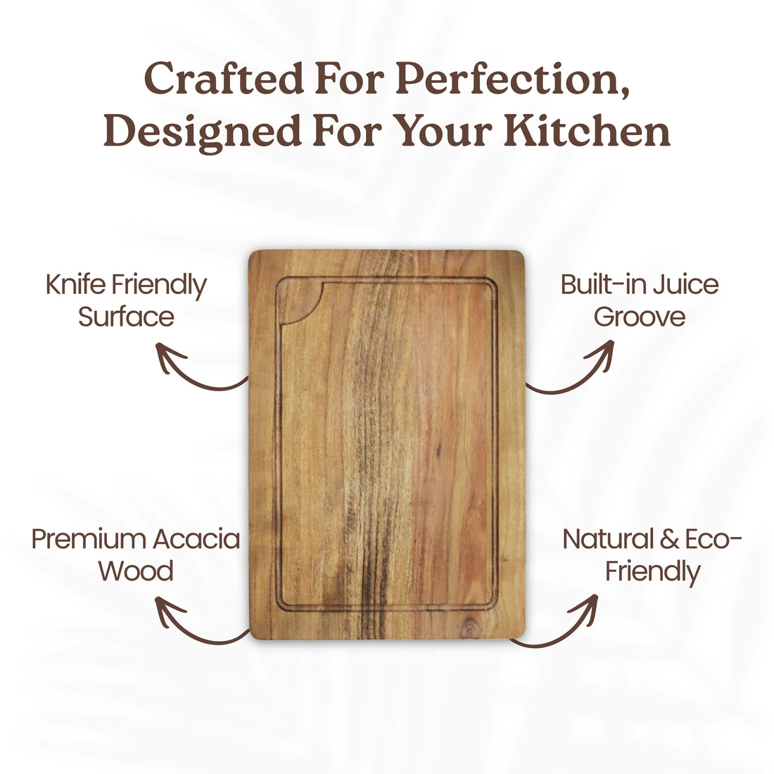 Classic Acacia Cutting Board: Everyday Kitchen Essential | Durable Wooden Chopping Board with Juice Groove