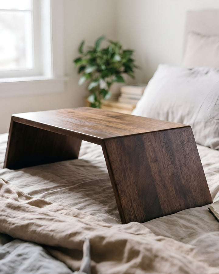 Walnut Luxe Wooden Bed Tray
