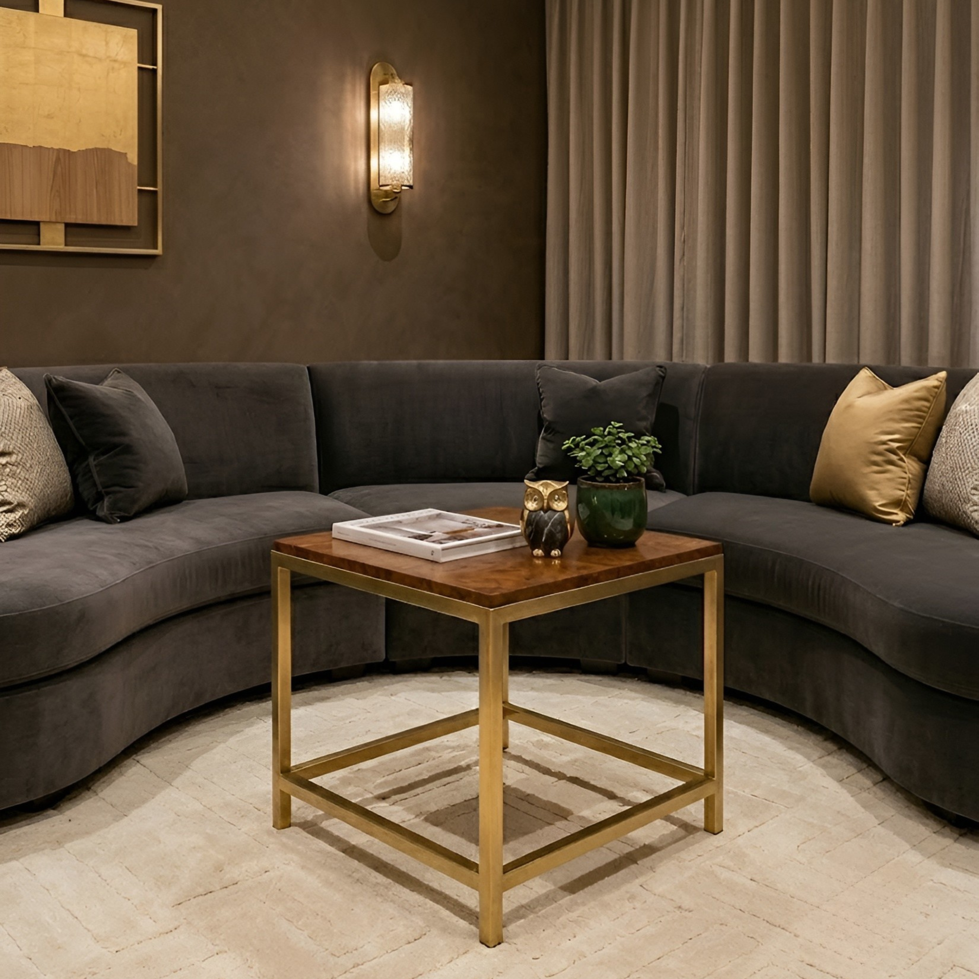 Rectangle Gold Coffee Table