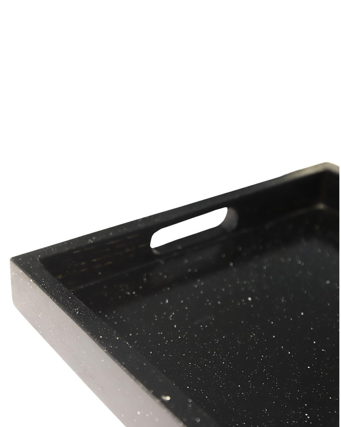 Set of 3 Black Rectangular Wooden Serving Platters