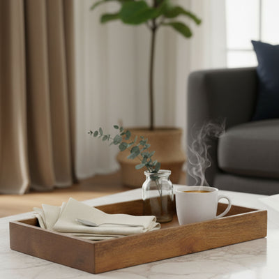 Minimal Wooden Serving Tray: Classic Simplicity with Natural Finish