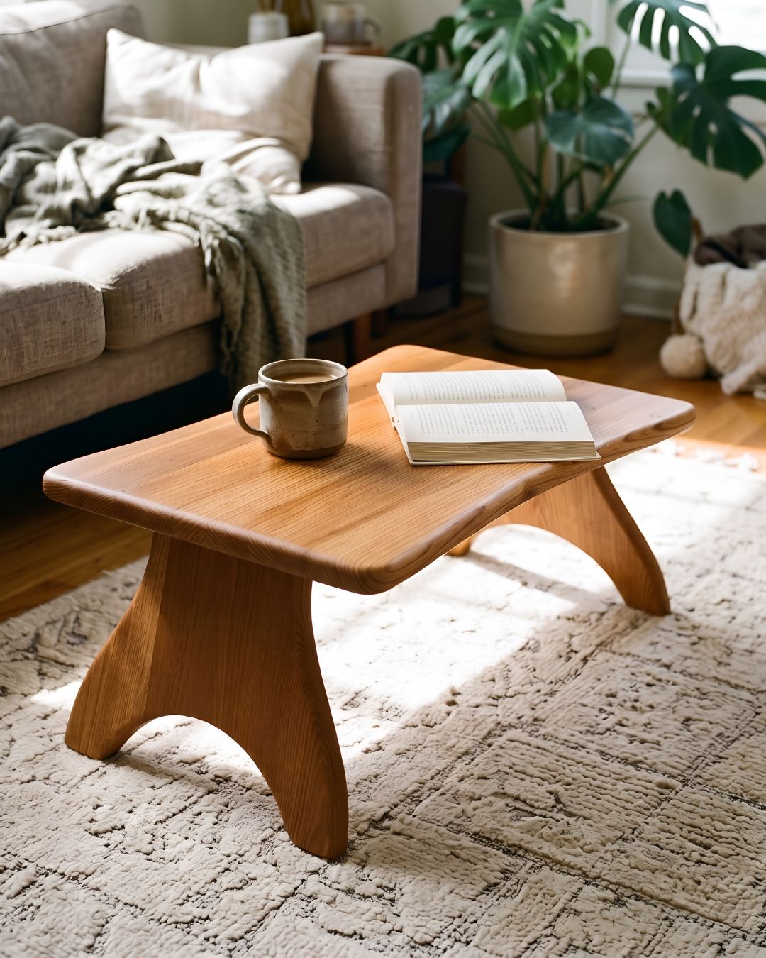 Natural Oak Wooden Laptop Table