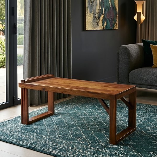 Solid Sheesham Wood Bench
