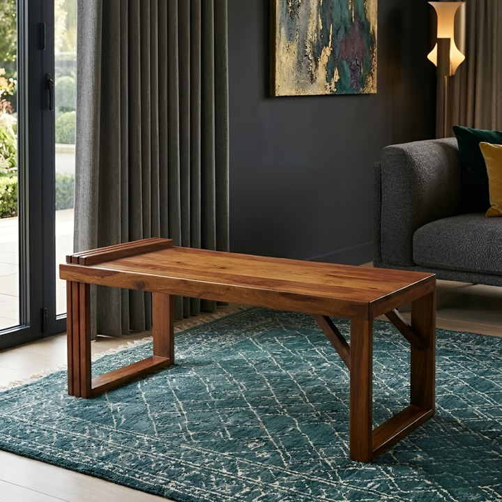 Solid Sheesham Wood Bench