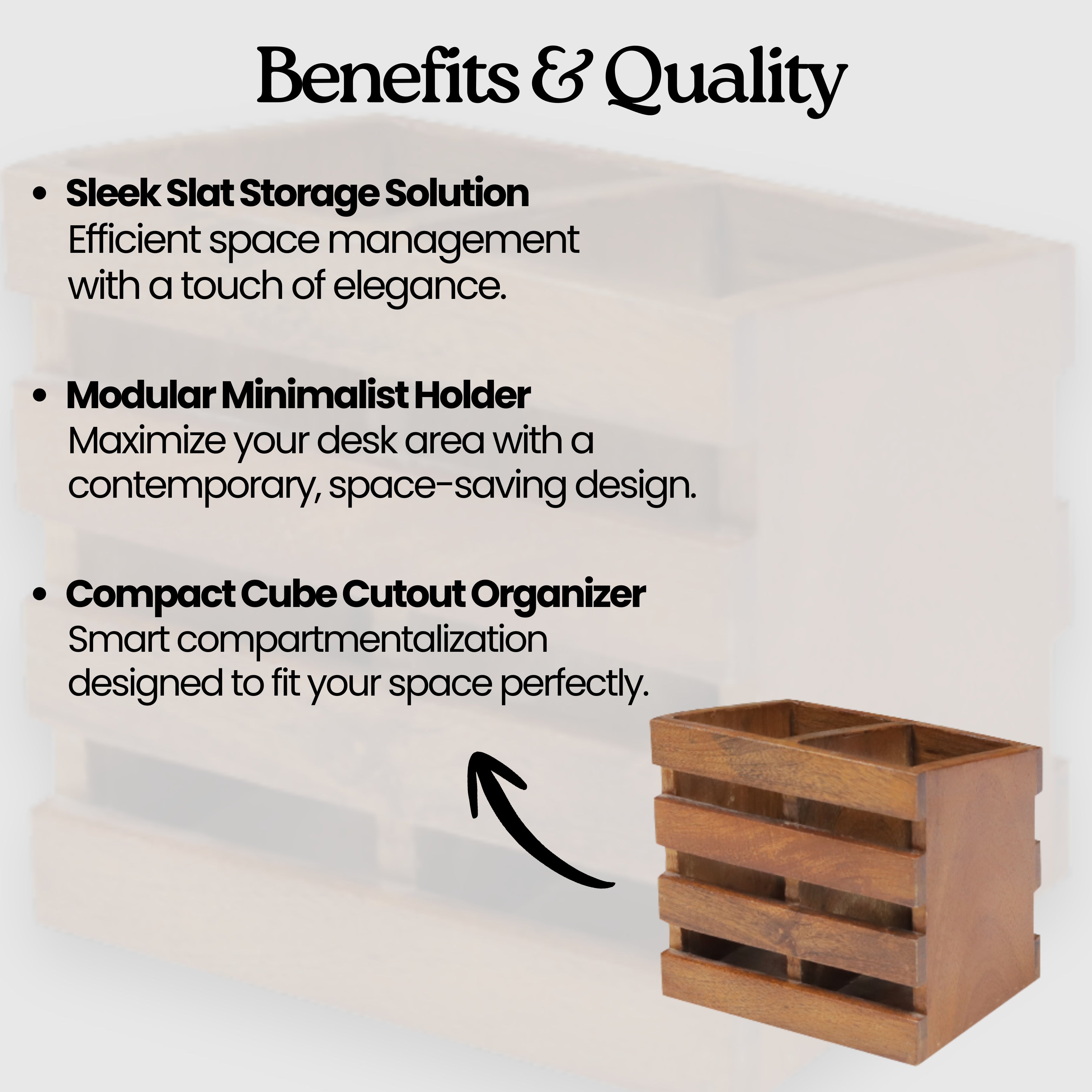 Slotted Wooden Multi-Utility Organizer