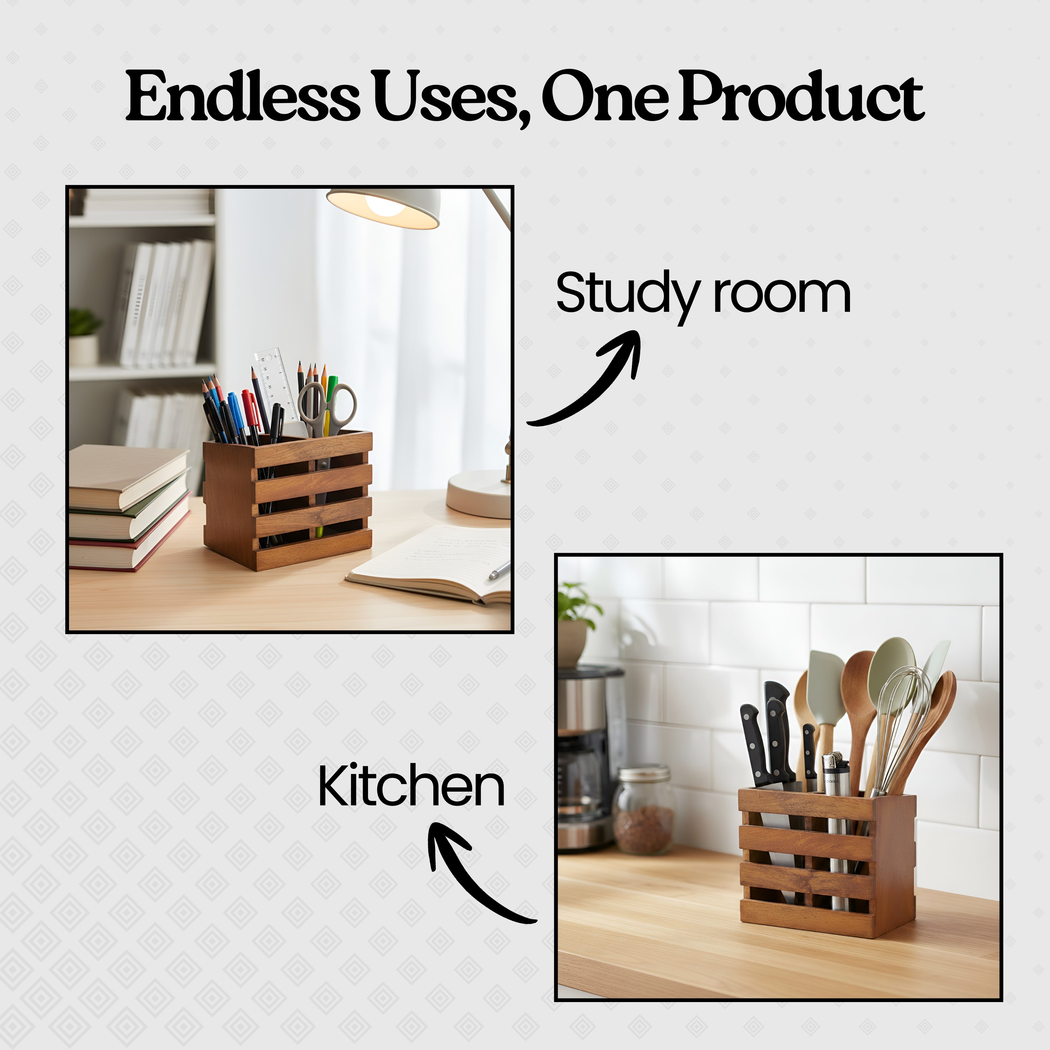 Slotted Wooden Multi-Utility Organizer