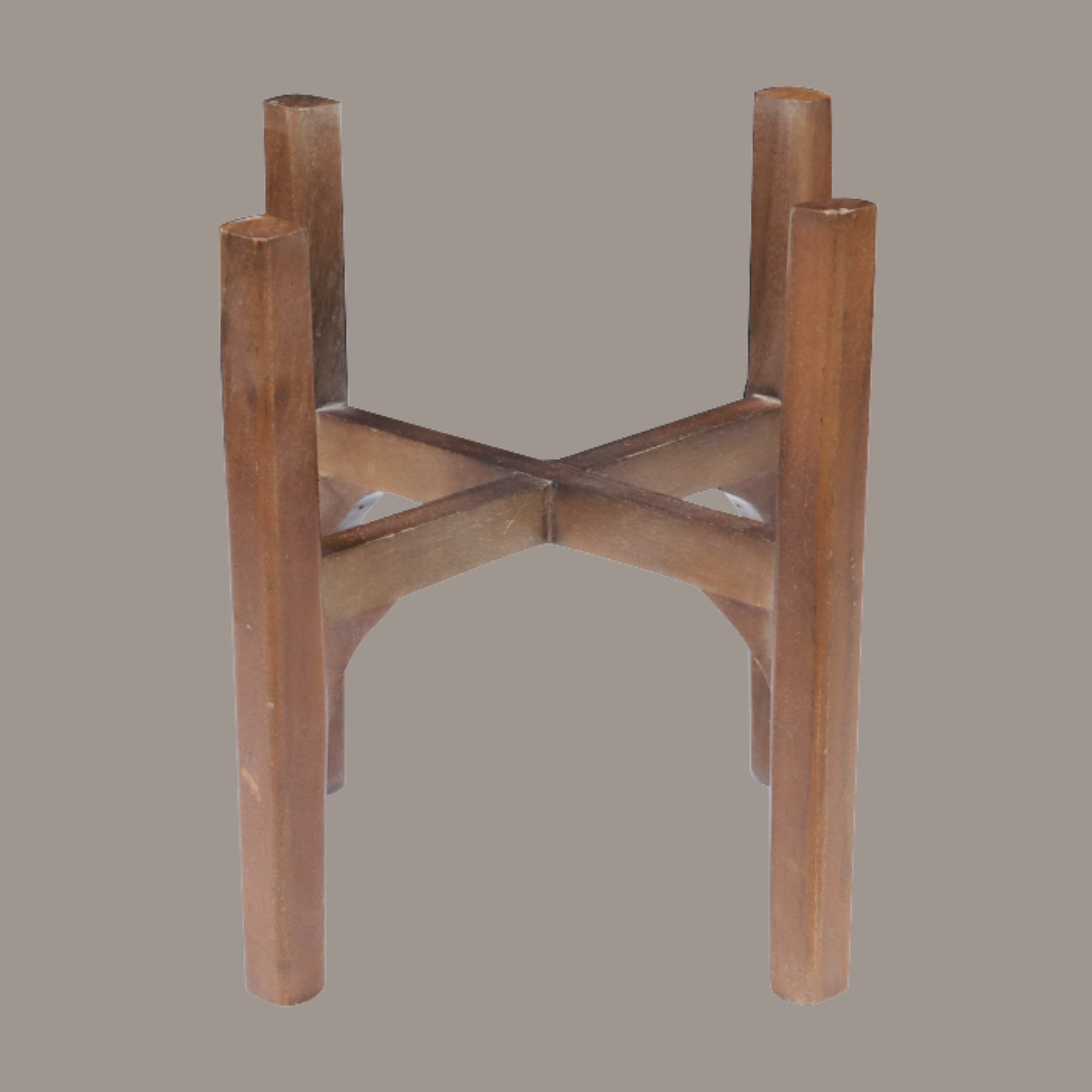 Mid-Century Modern Wooden Flower Pot Stand