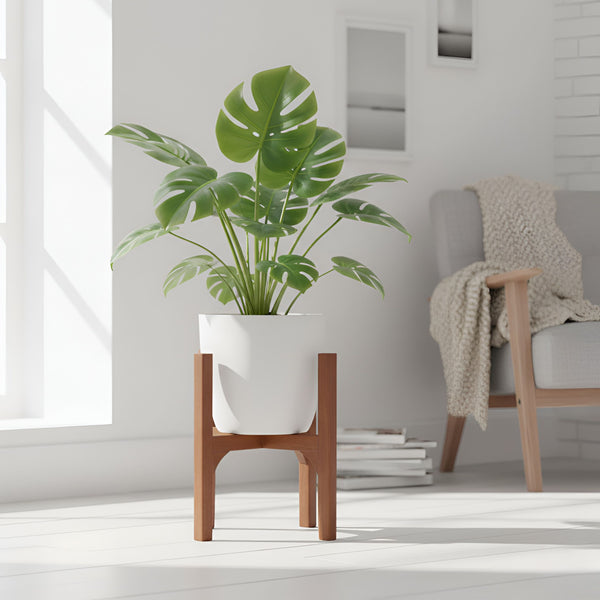 Mid-Century Modern Wooden Flower Pot Stand