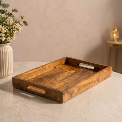 Premium Natural Wood Rectangular Serving Tray