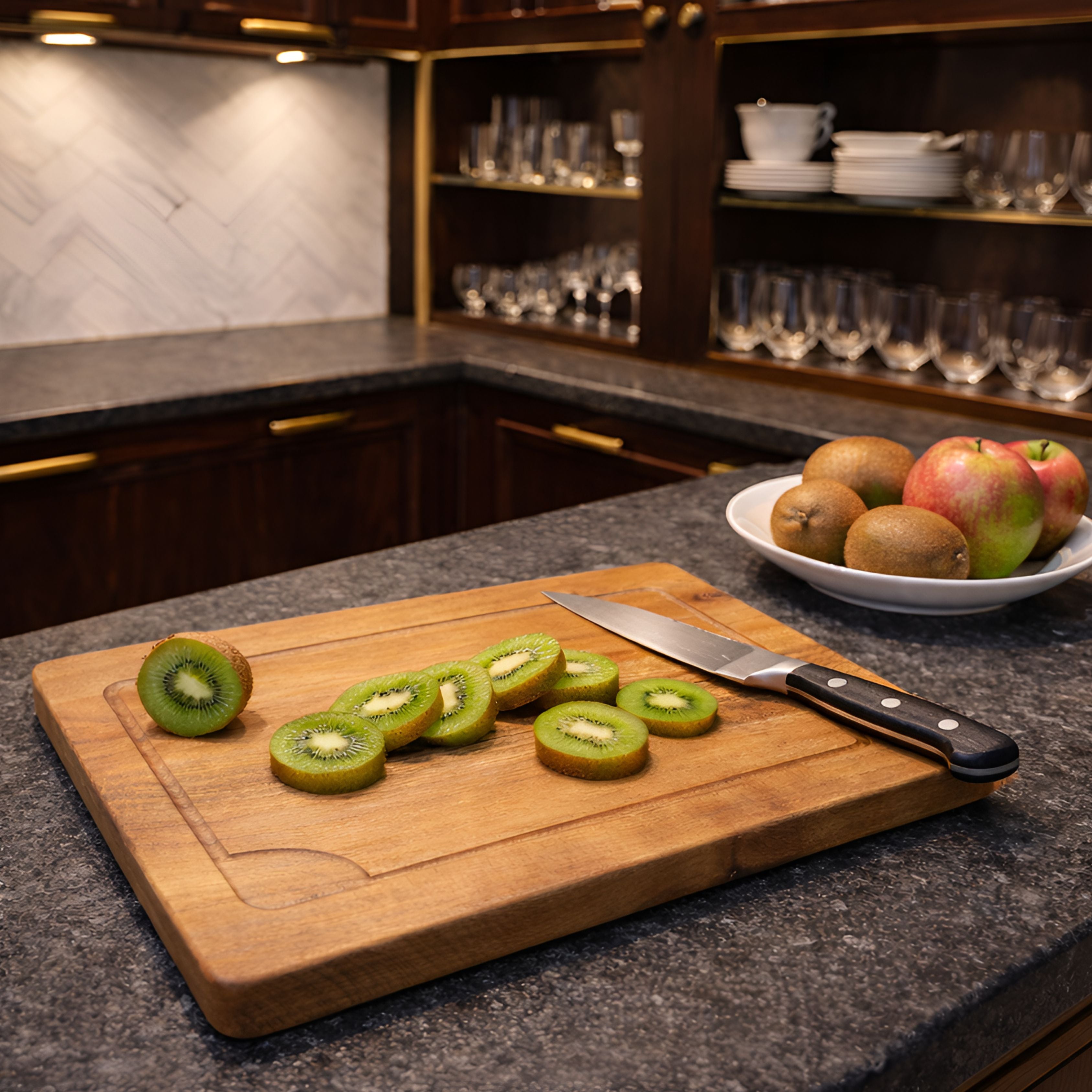 Classic Acacia Cutting Board: Everyday Kitchen Essential | Durable Wooden Chopping Board with Juice Groove