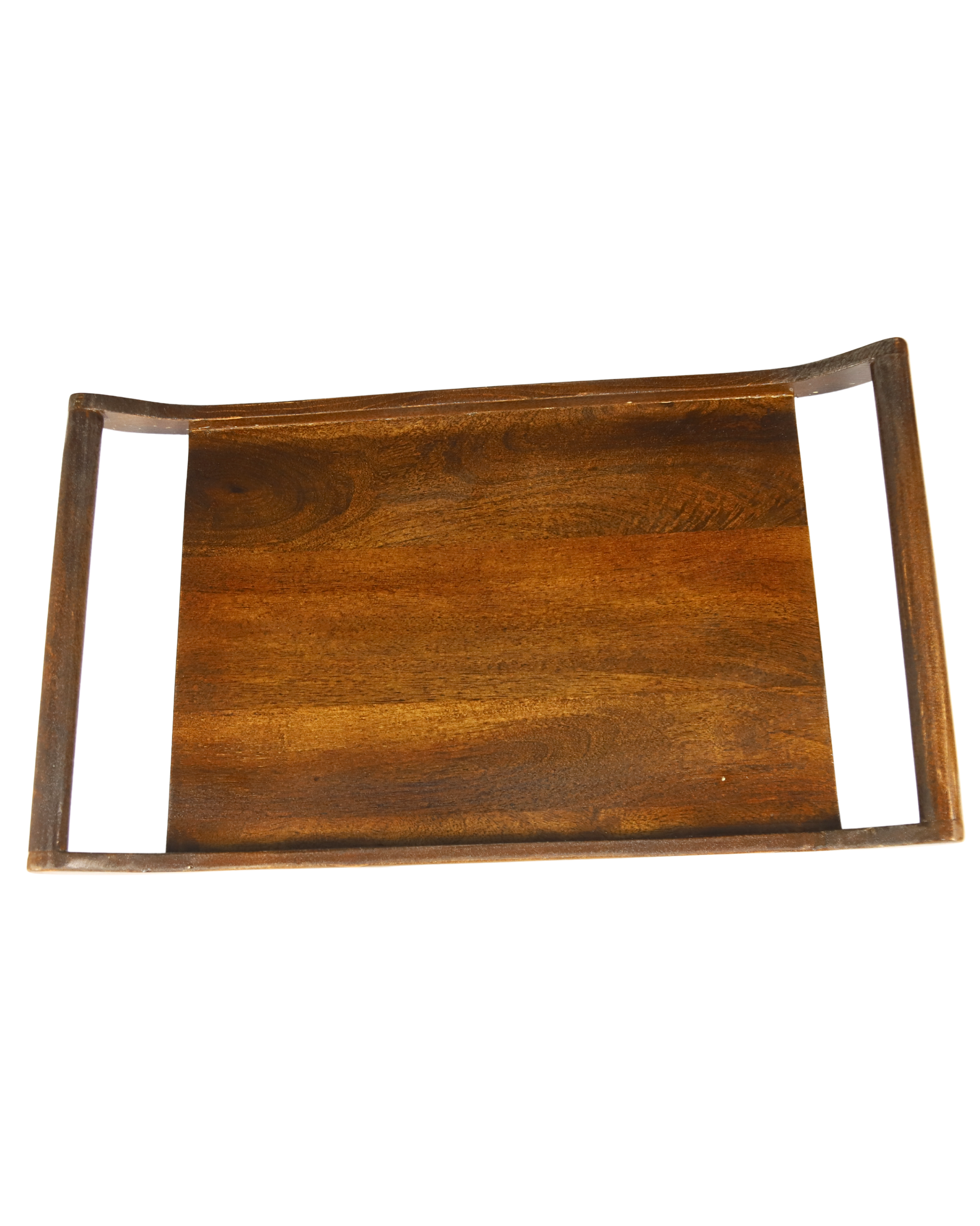 Classic Wooden Rectangular Serving Platter with Curved Handles