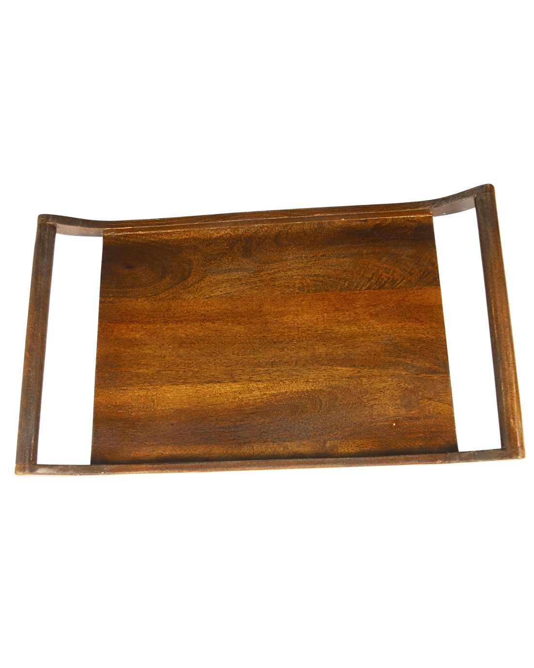 Classic Wooden Rectangular Serving Platter with Curved Handles