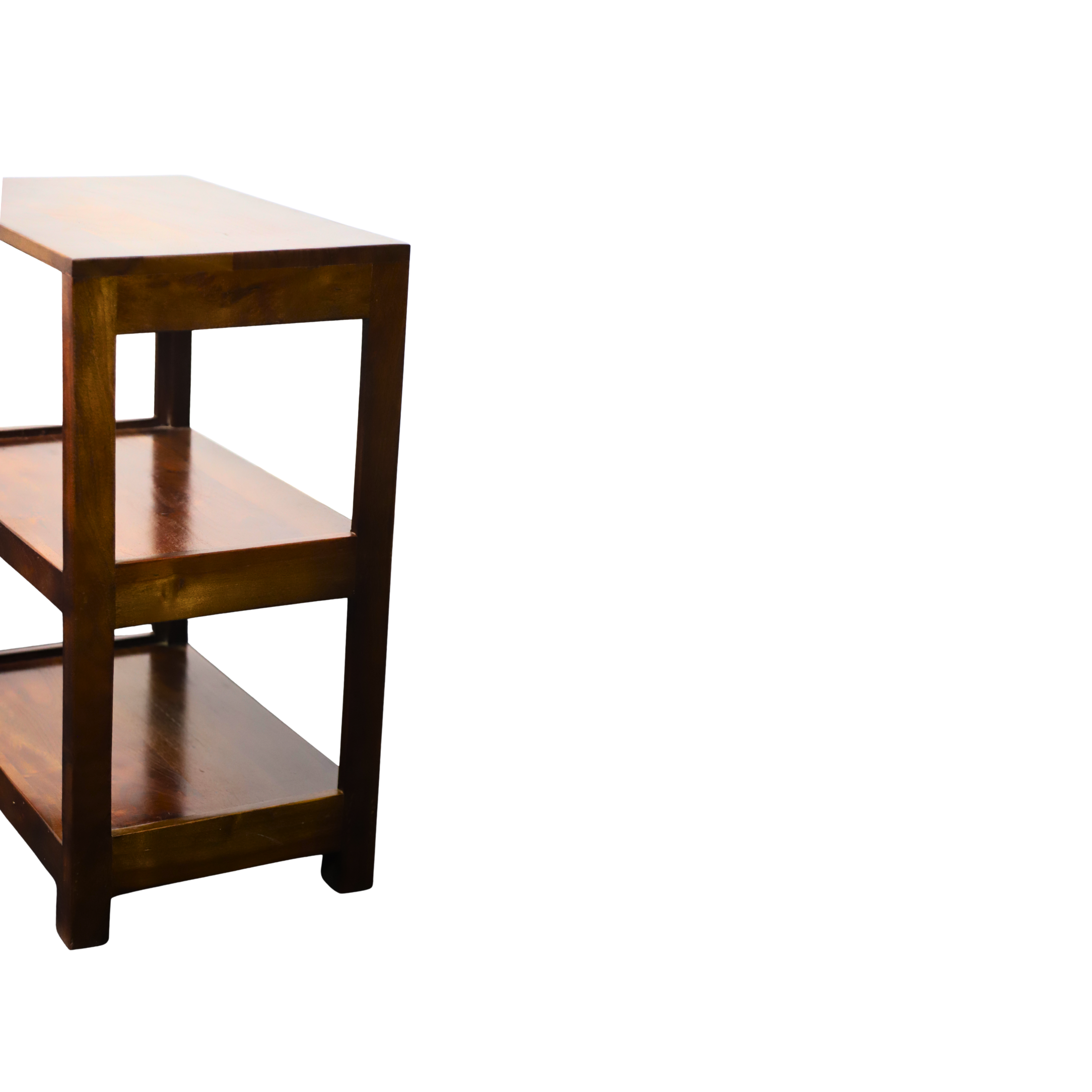 Wooden Three-Tier Shelf Unit