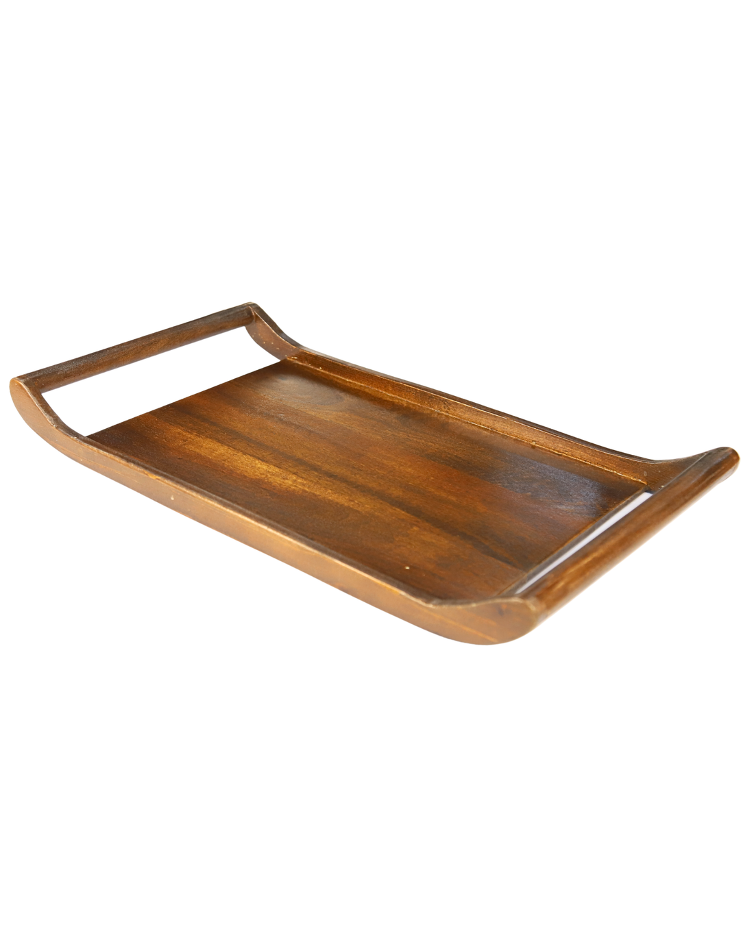 Classic Wooden Rectangular Serving Platter with Curved Handles