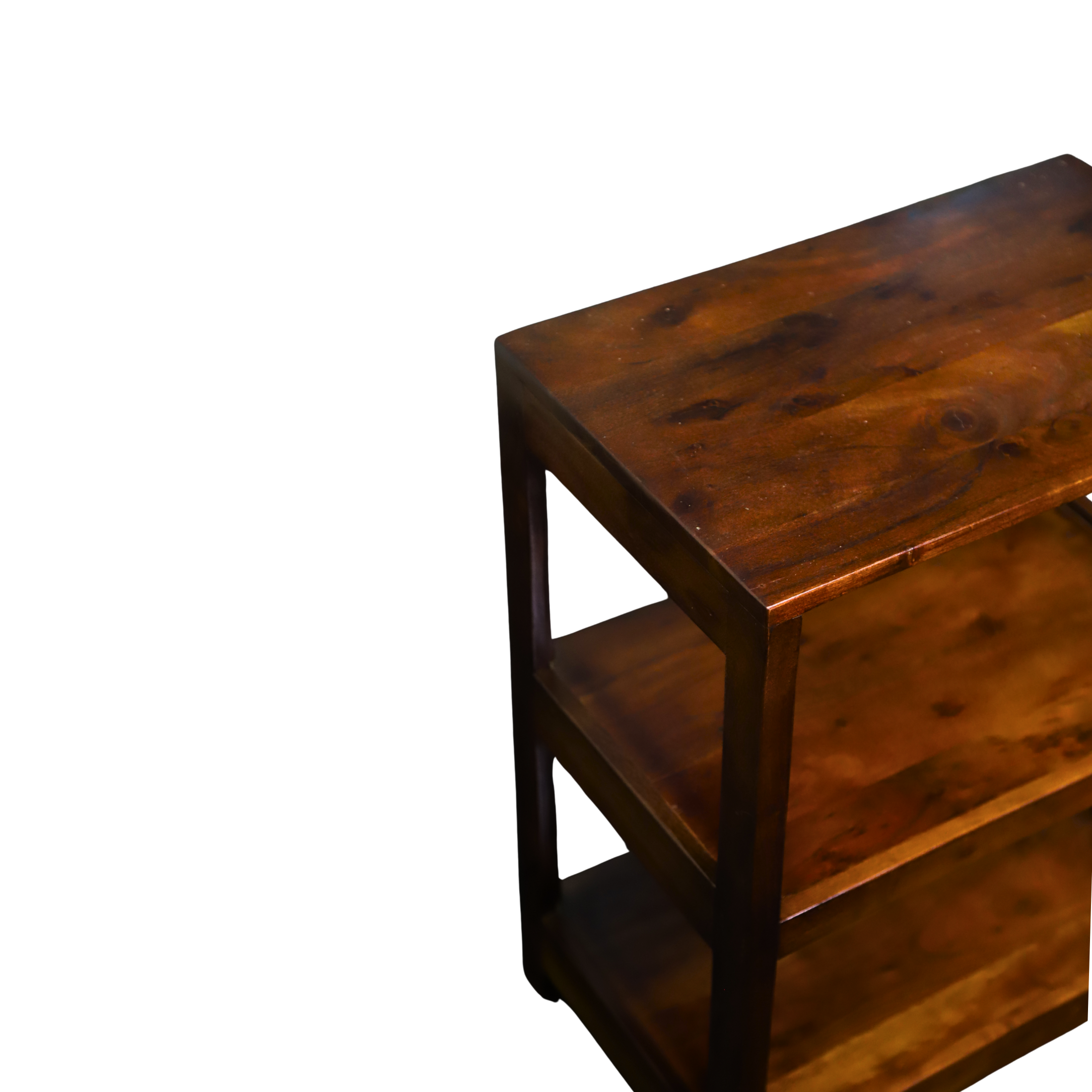 Wooden Three-Tier Shelf Unit