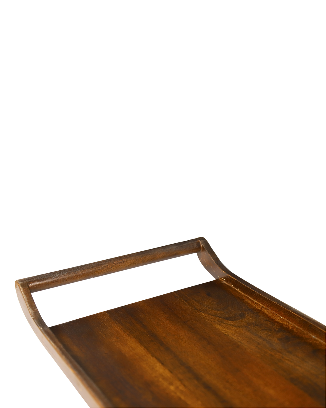 Classic Wooden Rectangular Serving Platter with Curved Handles