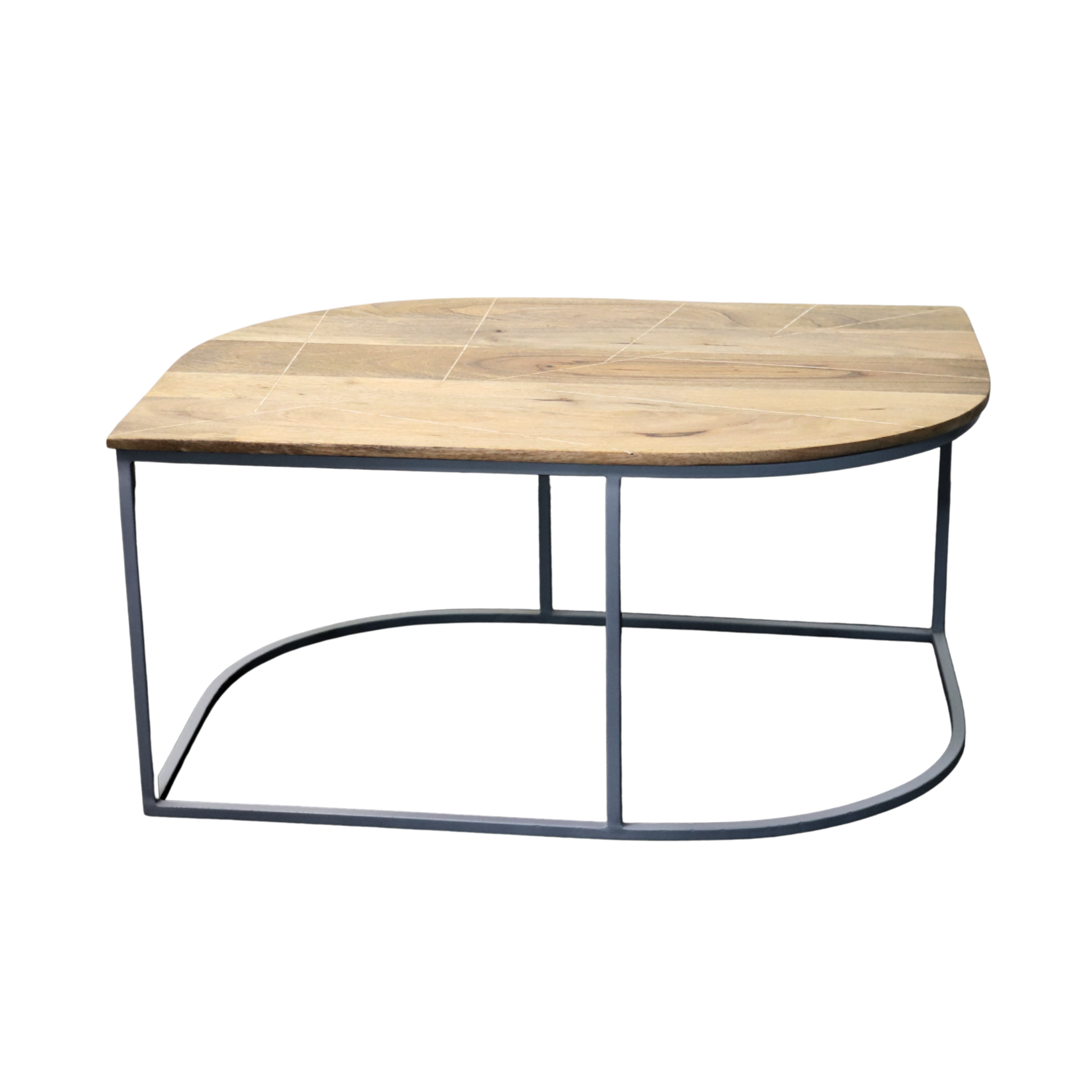 Modern Industrial Wood & Metal Coffee Table