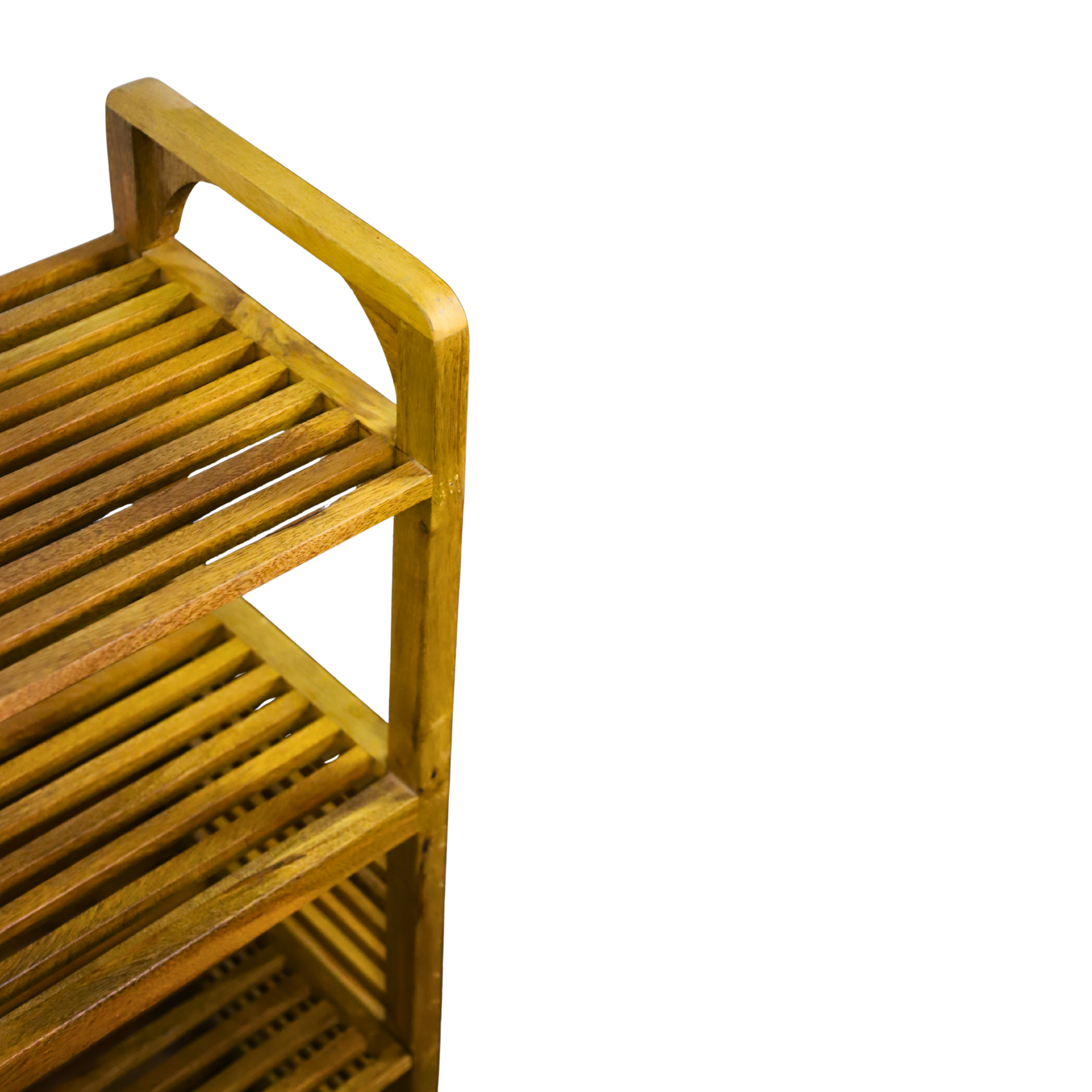 Rustic Wooden Four-Shelf Storage Unit