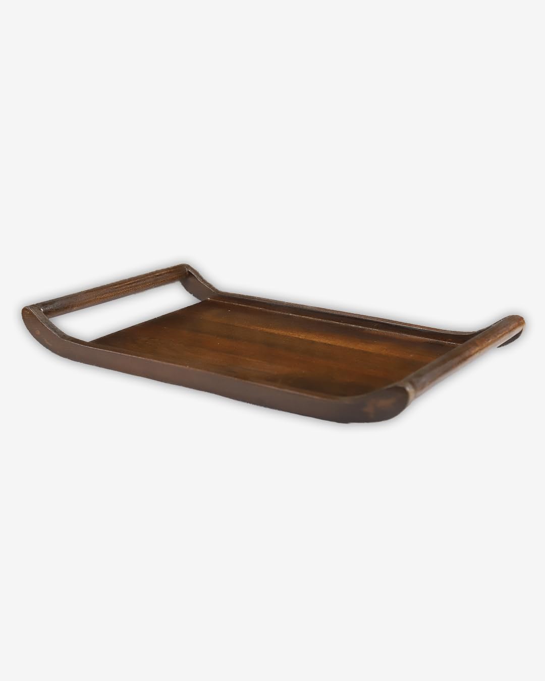 Classic Wooden Rectangular Serving Platter with Curved Handles