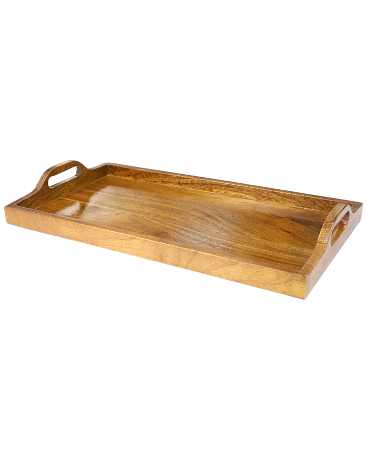 Classic Wooden Serving Tray with Raised Handles