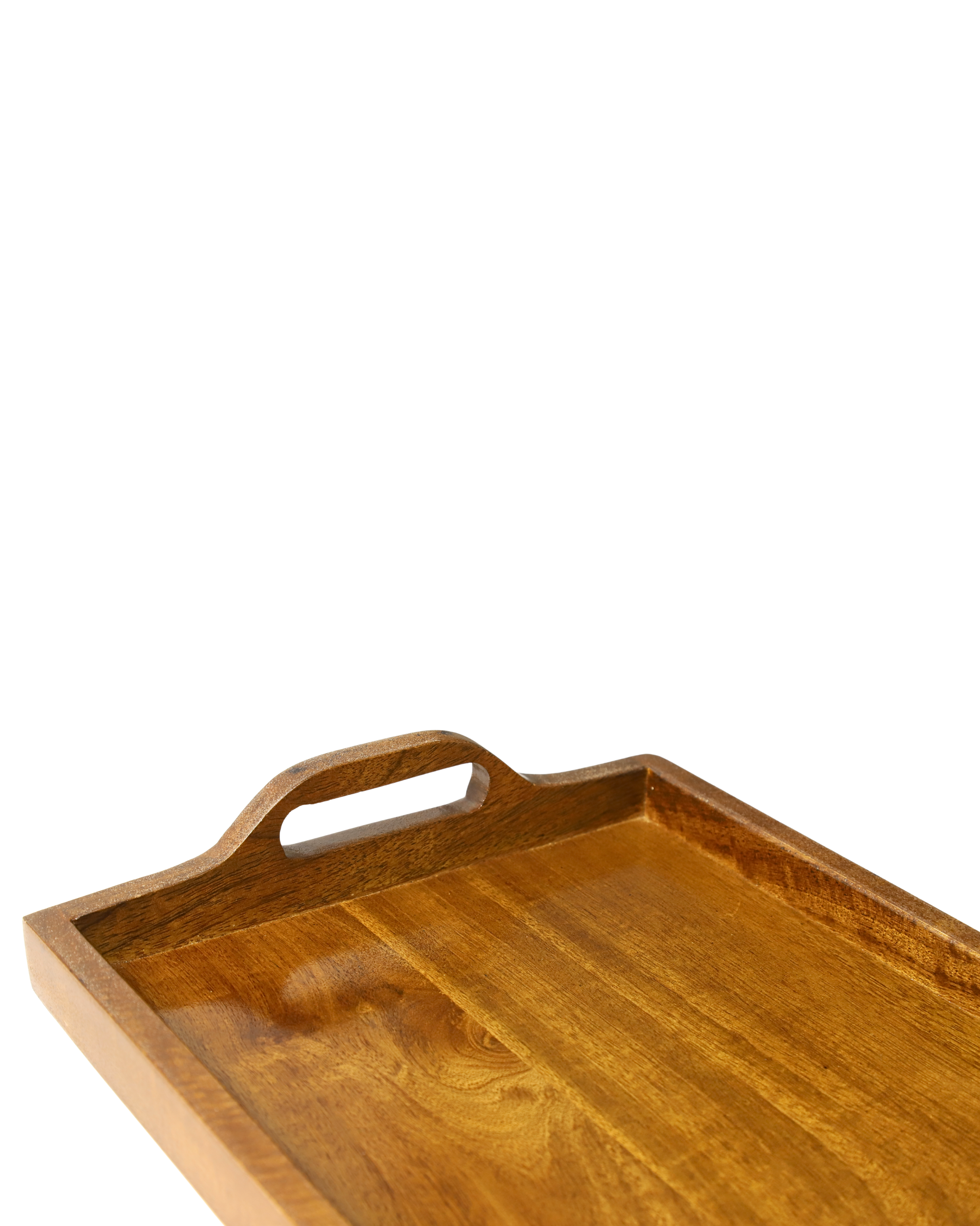 Classic Wooden Serving Tray with Raised Handles