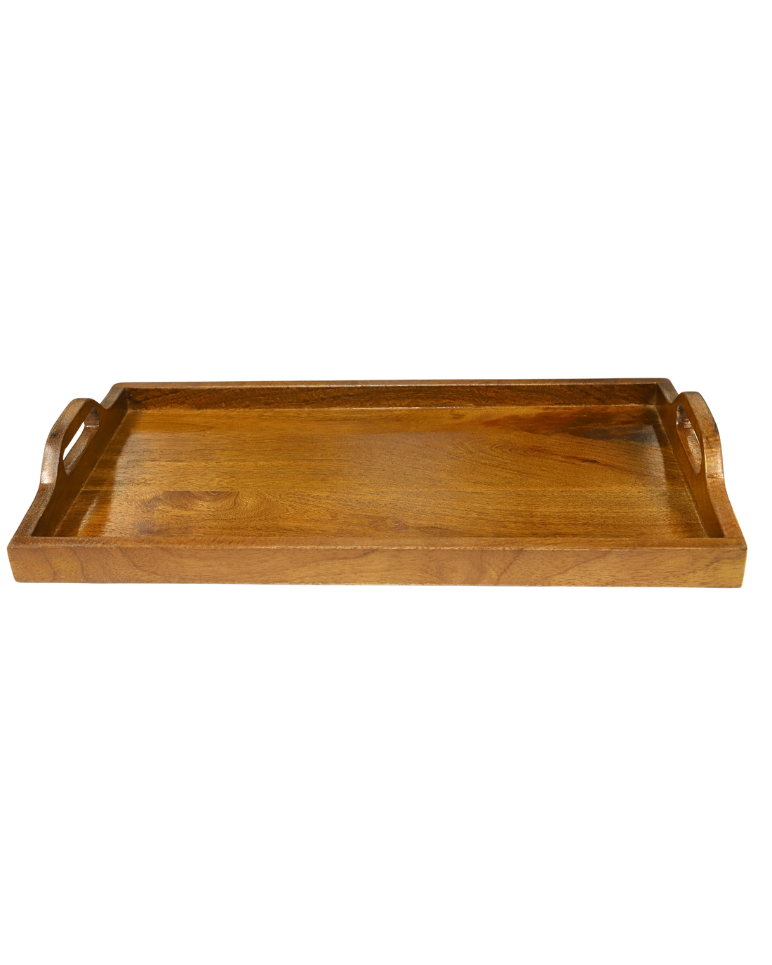 Classic Wooden Serving Tray with Raised Handles