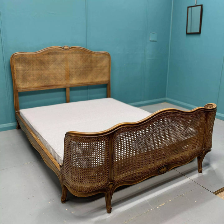 Antique French Cane Bed – Rustic Elegance Redefined
