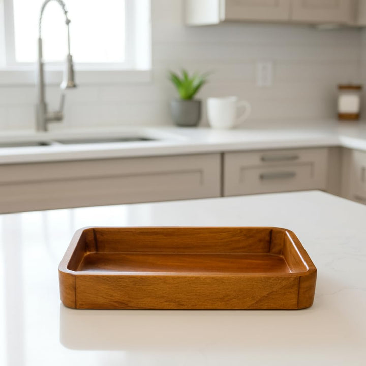Rustic Wooden Rectangular Serving Tray