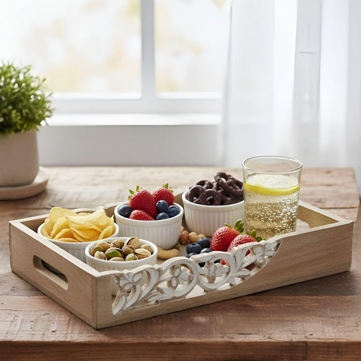 The Artisanal Carved Mango Wood Serving Tray