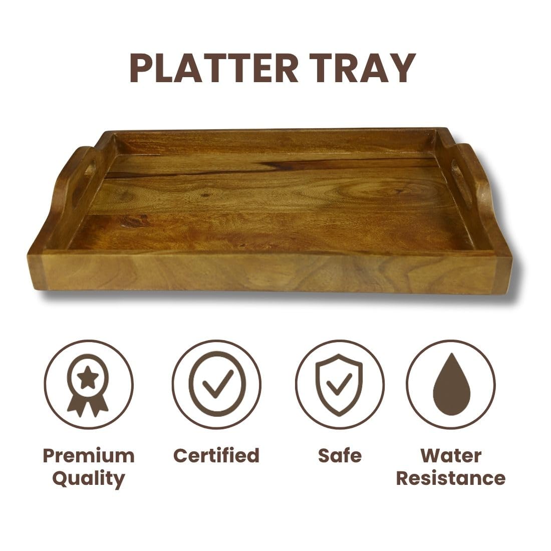 Handcrafted Rectangular Wooden Serving Platter