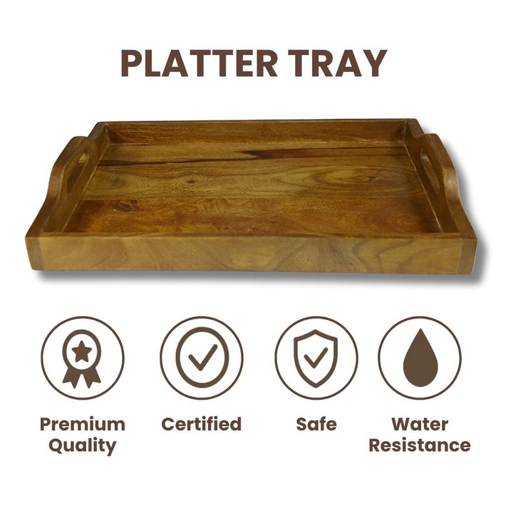 Handcrafted Rectangular Wooden Serving Platter