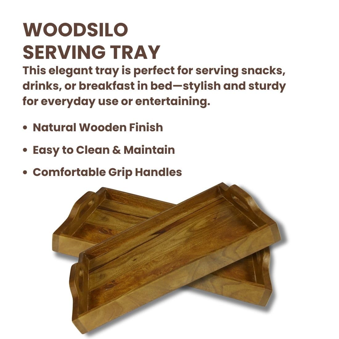 Handcrafted Rectangular Wooden Serving Platter
