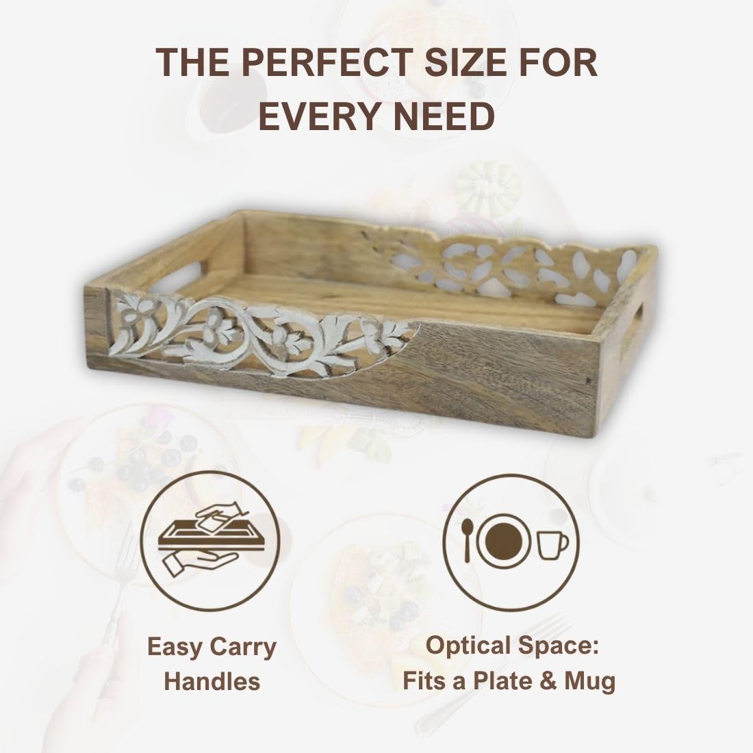 The Artisanal Carved Mango Wood Serving Tray