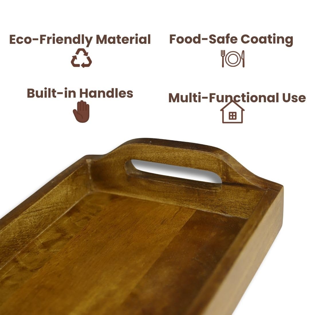 Handcrafted Rectangular Wooden Serving Platter