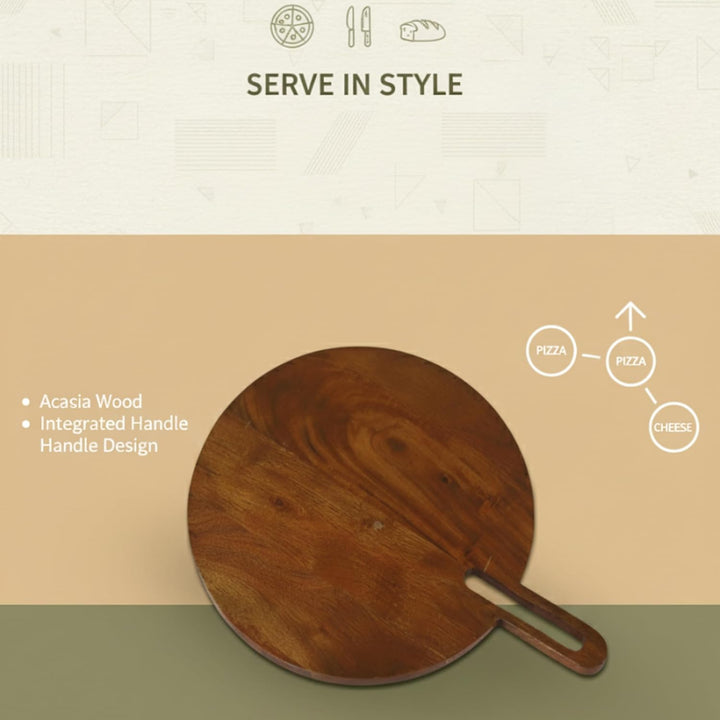 Rustic Round Wooden Serving Platter