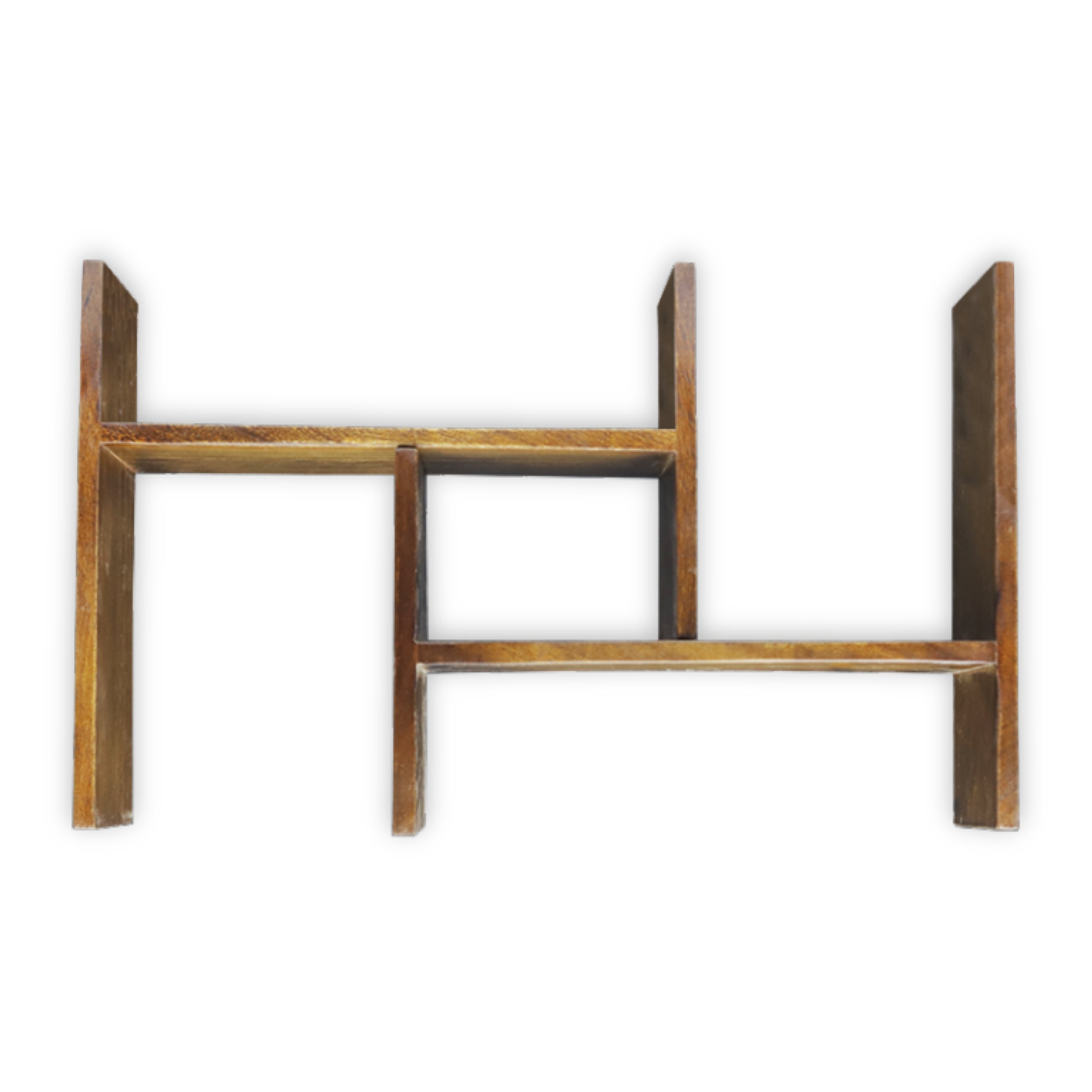 Modern Wooden Shelf Organizer: Space-Saving Desk & Kitchen Storage Rack | Multipurpose Open Shelf Display Unit