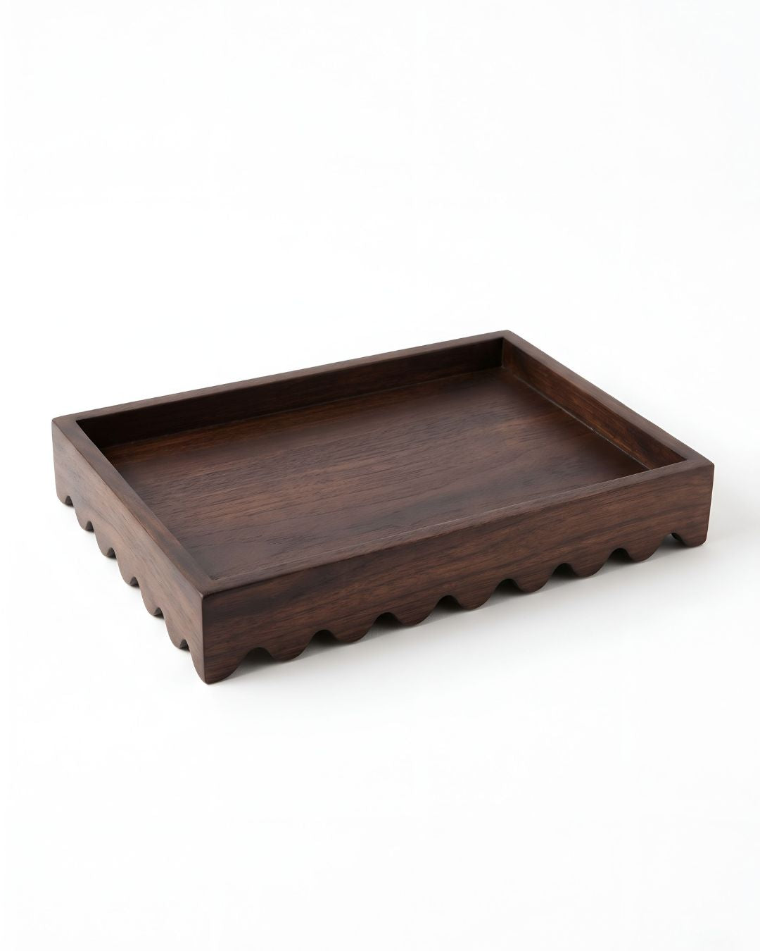Walnut Luxe Wooden Decorative Serving Tray