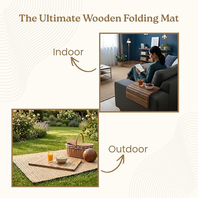 Wooden Flexible Couch Armrest Tray