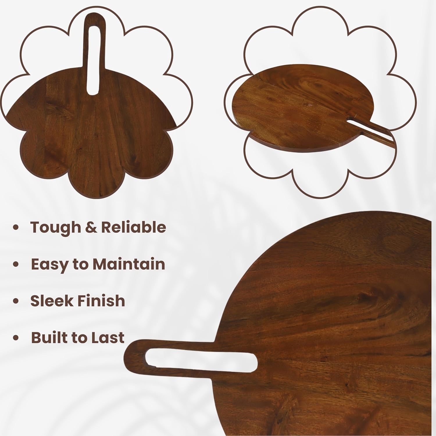 Rustic Round Wooden Serving Platter