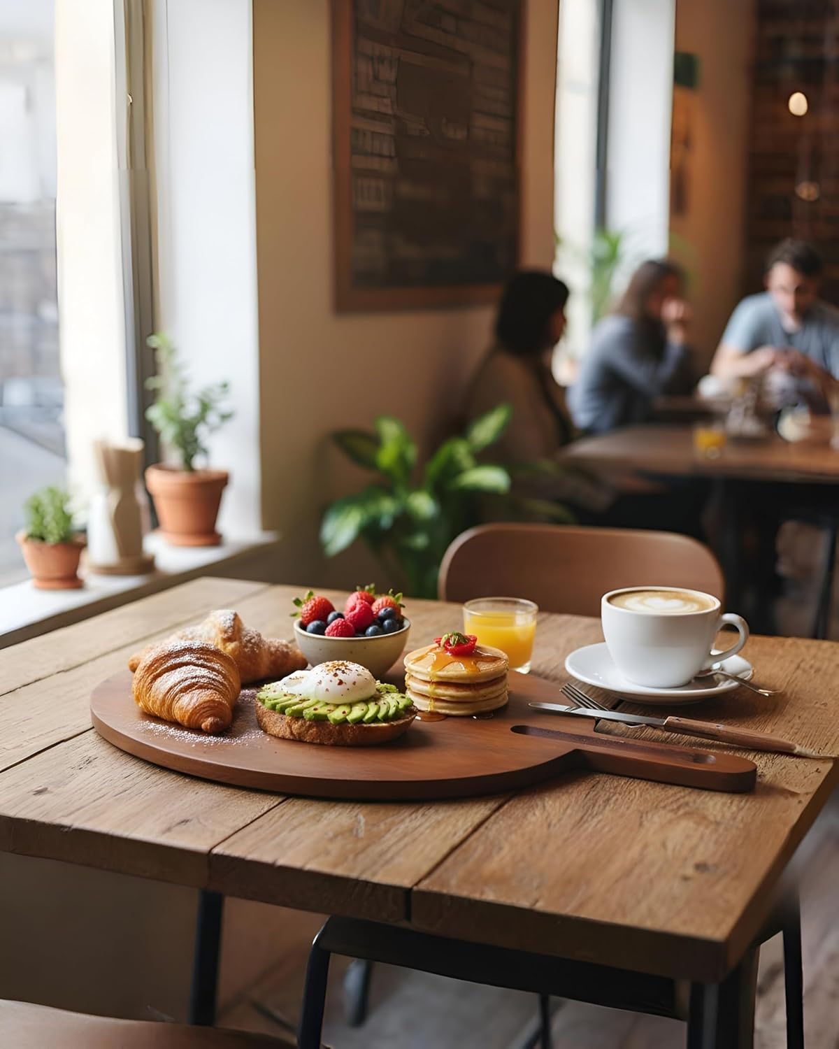 Rustic Round Wooden Serving Platter