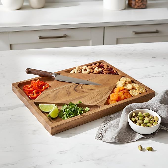 Geometric Acacia Wooden Cutting Board