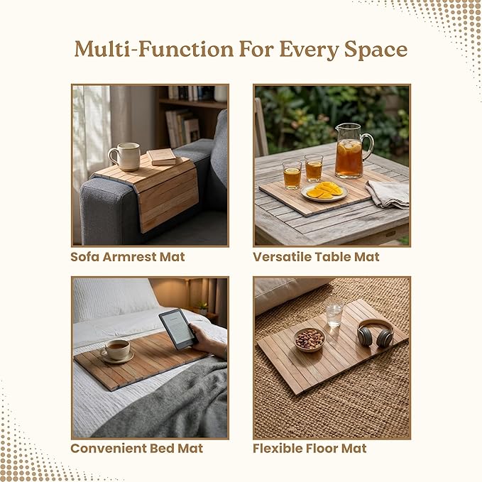 Wooden Flexible Couch Armrest Tray