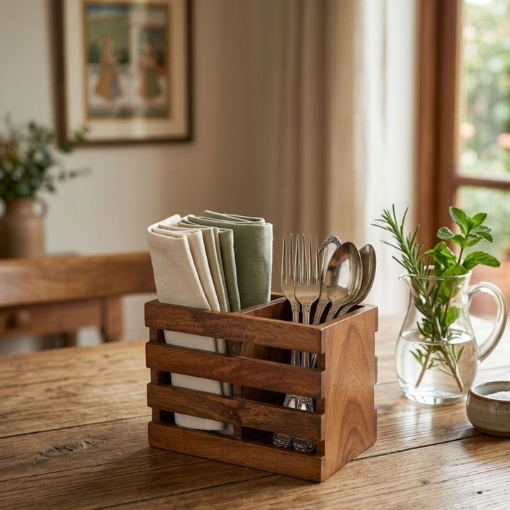 Slotted Wooden Multi-Utility Organizer
