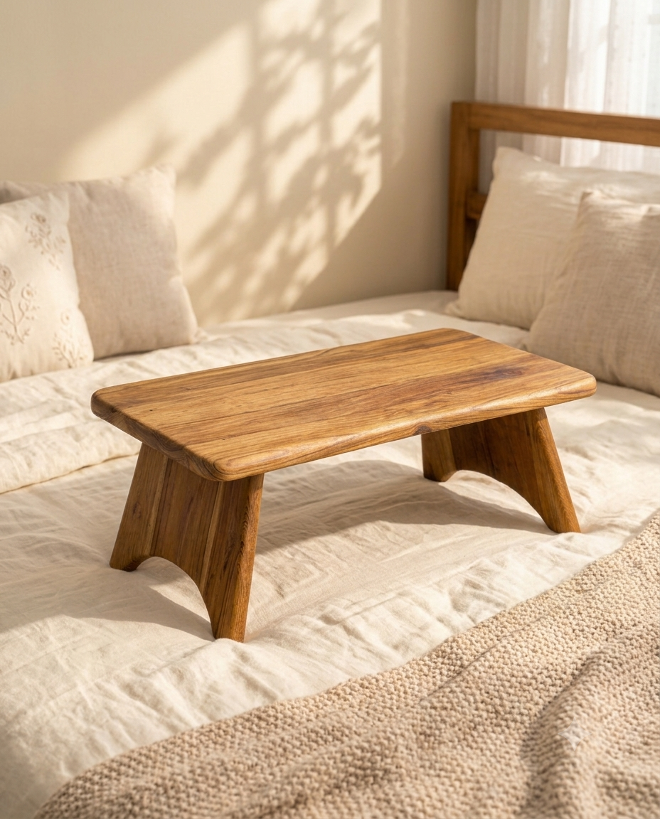 Rustic Natural Wood Low laptop Table