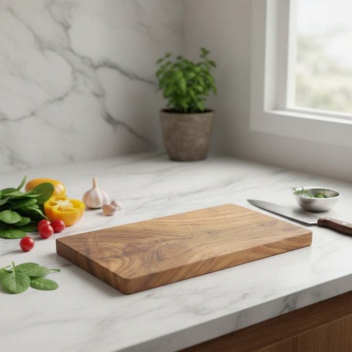 Rustic Flat Wooden Chopping Board