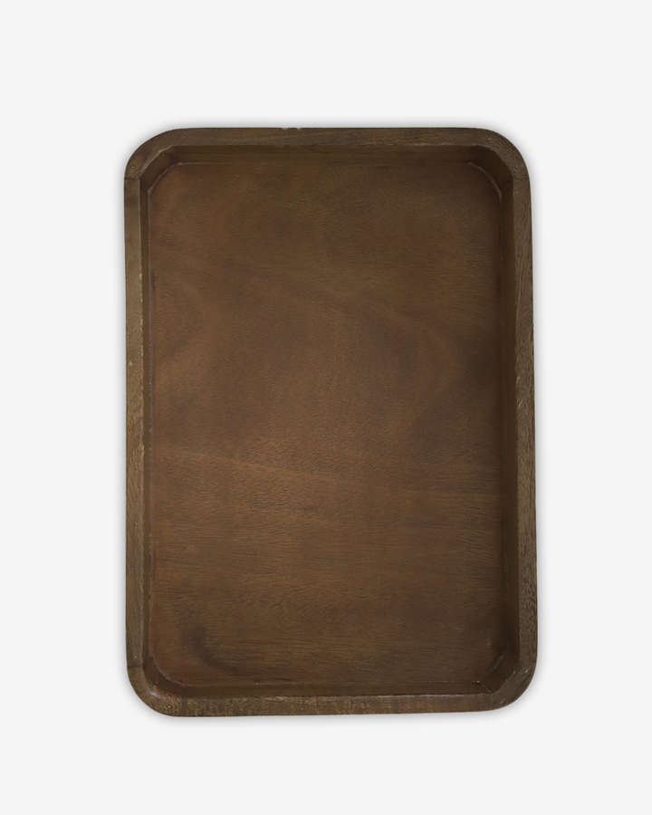 Solid Mango Wood Rectangular Serving Tray | Handcrafted Multipurpose Wooden Tray