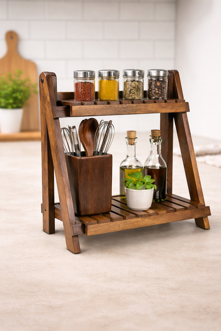 Wooden Foldable Rack: Compact Elegance for Smart Storage