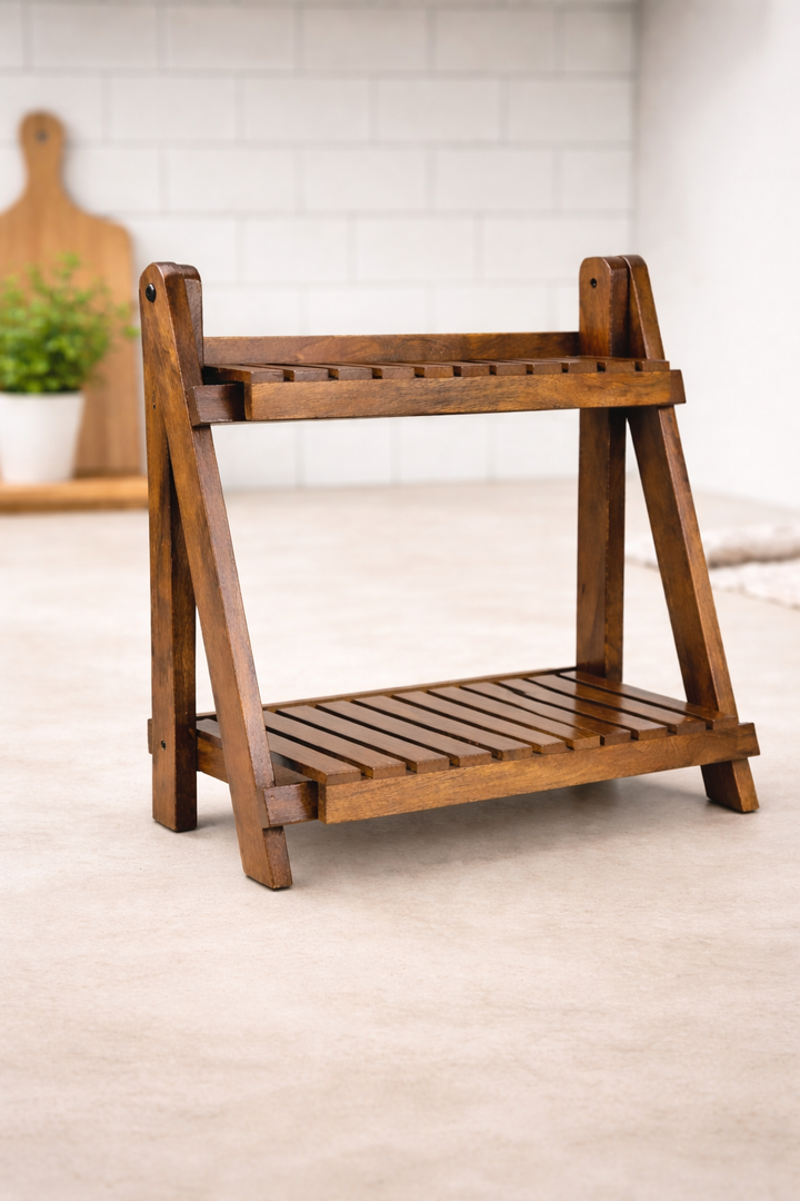 Wooden Foldable Rack: Compact Elegance for Smart Storage