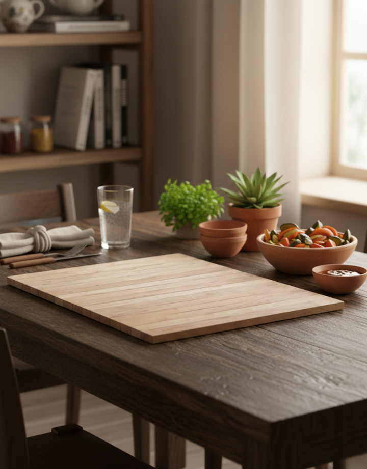 Roll-Up Wooden Serving Mat: Flexible Utility with Natural Charm