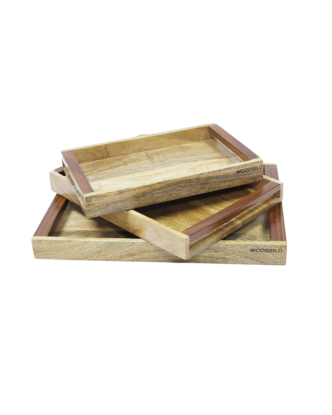 Dual Tone Wooden Serving Tray : Natural Elegance with Modern Contrast